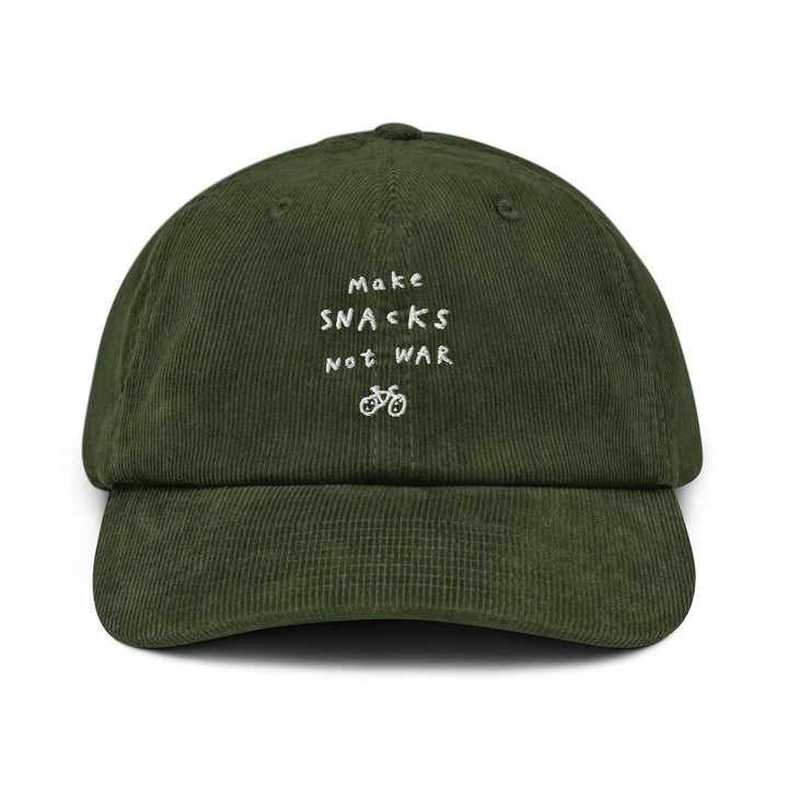 'Make Snacks Not War' Corduroy Cap - The Fun Shop by Tegan