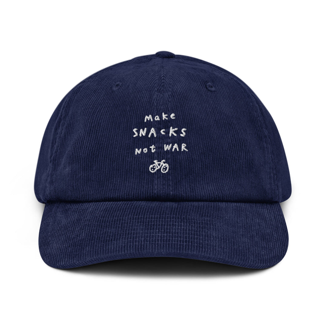 'Make Snacks Not War' Corduroy Cap - The Fun Shop by Tegan