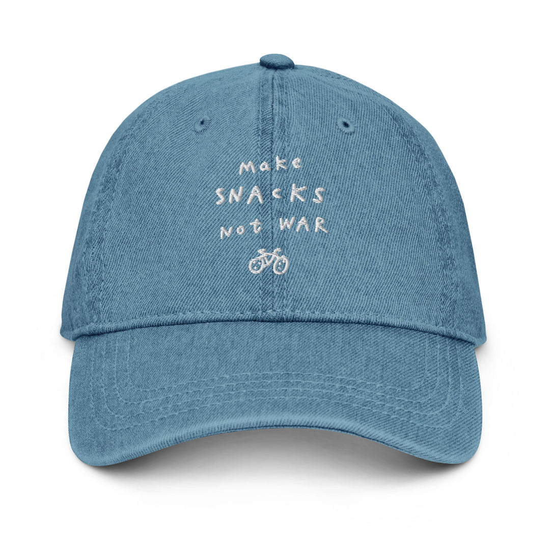 'Make Snacks Not War' Denim Cap - The Fun Shop by Tegan