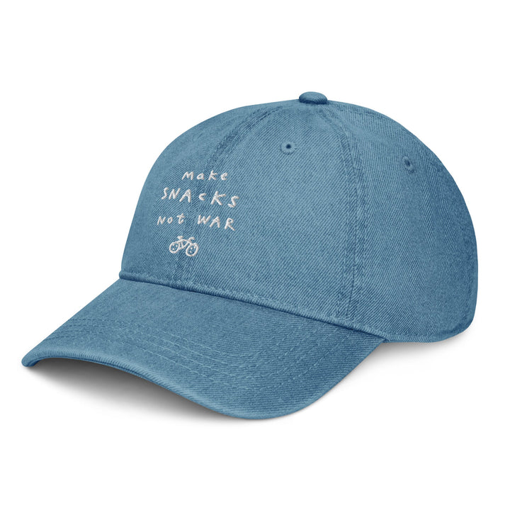 'Make Snacks Not War' Denim Cap - The Fun Shop by Tegan