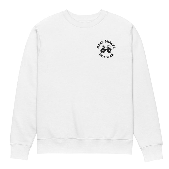 'Make Snacks Not War' Embroidered Organic Sweatshirt - The Fun Shop by Tegan