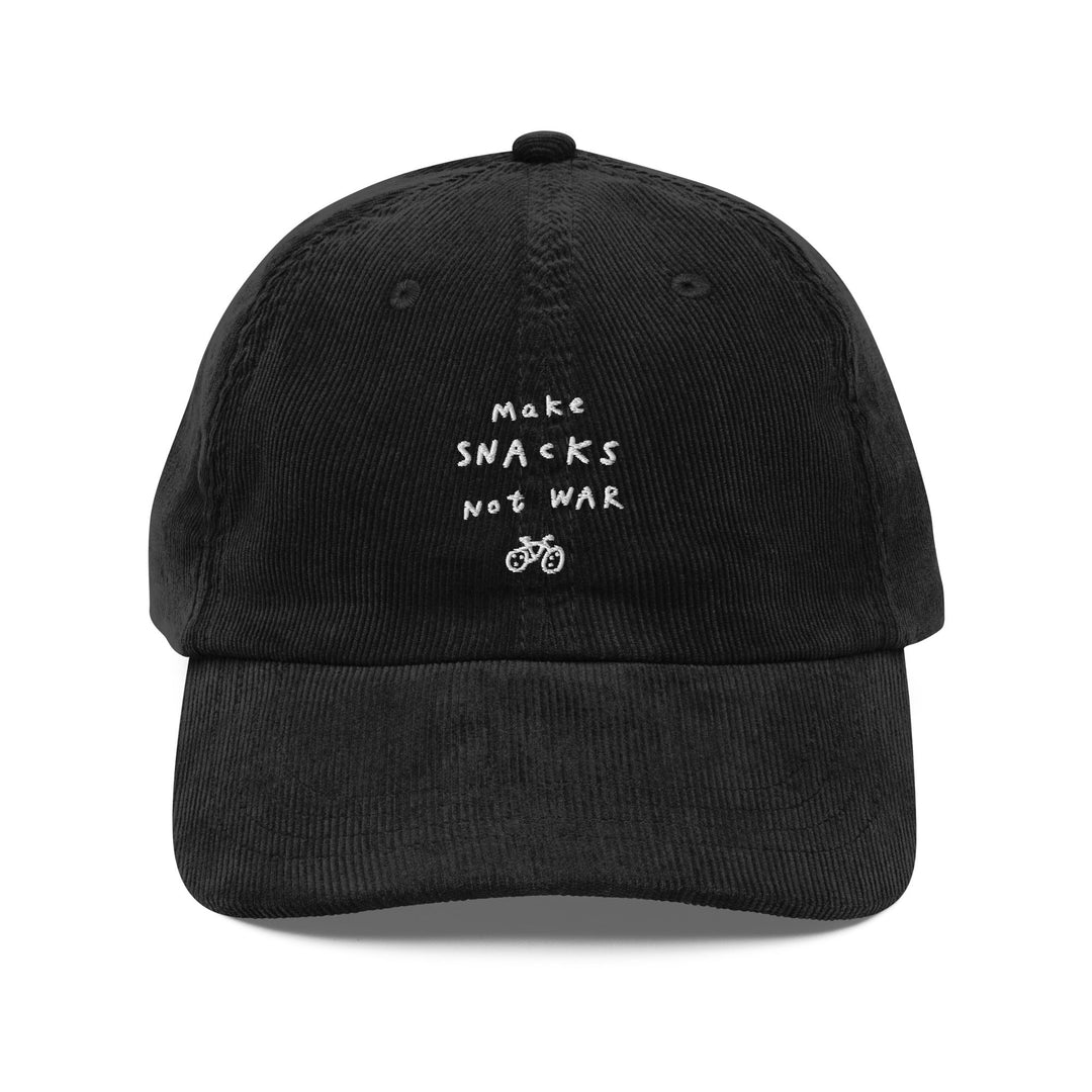 'Make Snacks Not War' Vintage Corduroy Cap - The Fun Shop by Tegan
