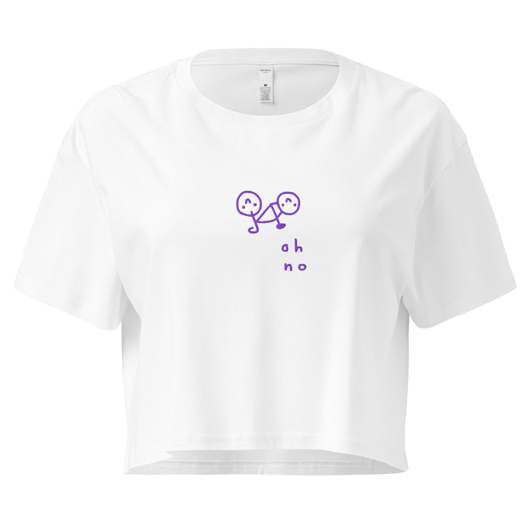'Oh No' Embroidered Crop Tee - THE FUN SHOP by Tegan