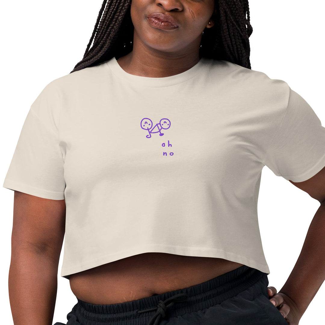 'Oh No' Embroidered Crop Tee - THE FUN SHOP by Tegan