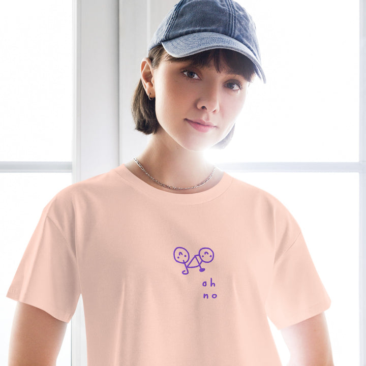 'Oh No' Embroidered Crop Tee - THE FUN SHOP by Tegan