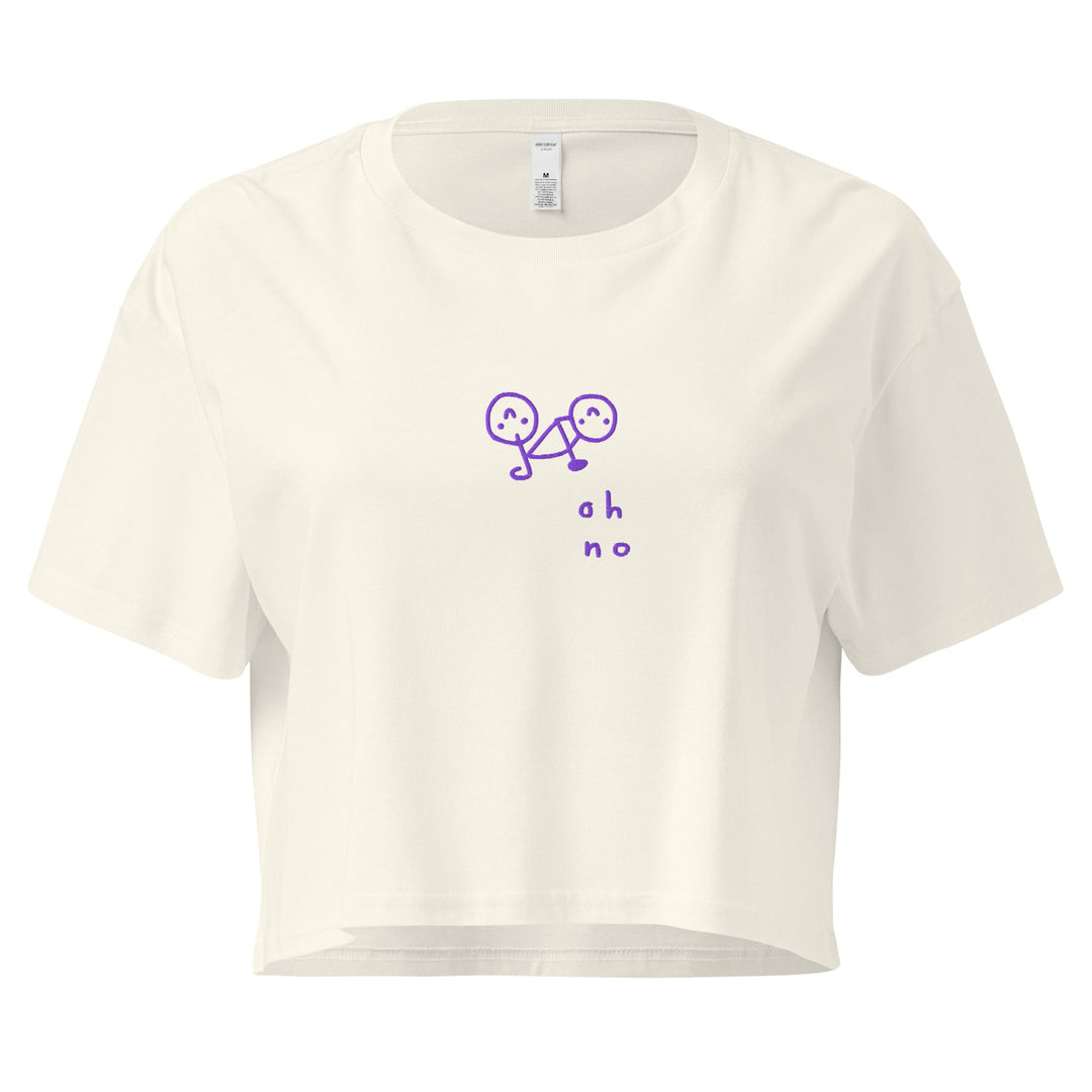 'Oh No' Embroidered Crop Tee - THE FUN SHOP by Tegan