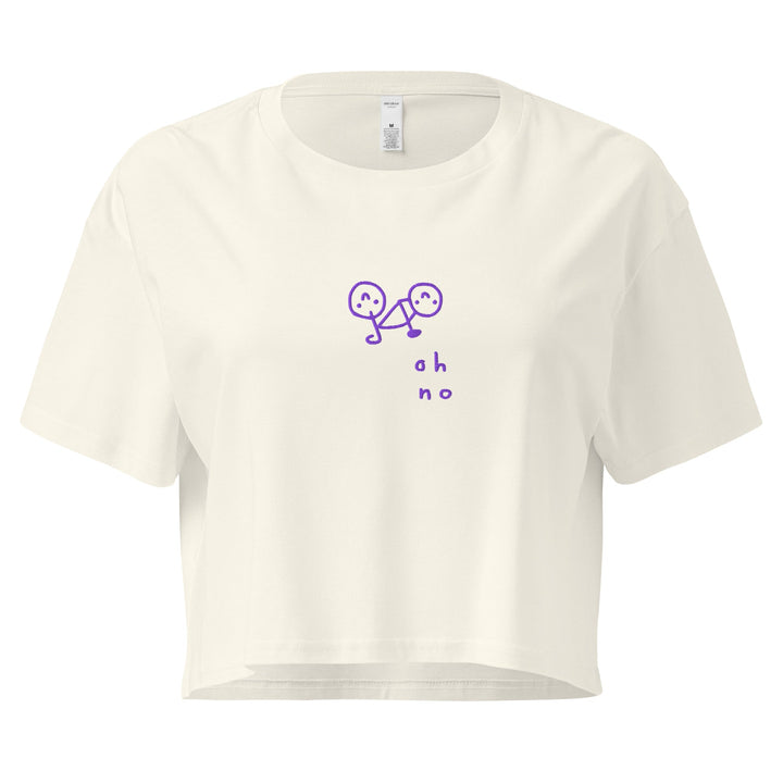 'Oh No' Embroidered Crop Tee - THE FUN SHOP by Tegan