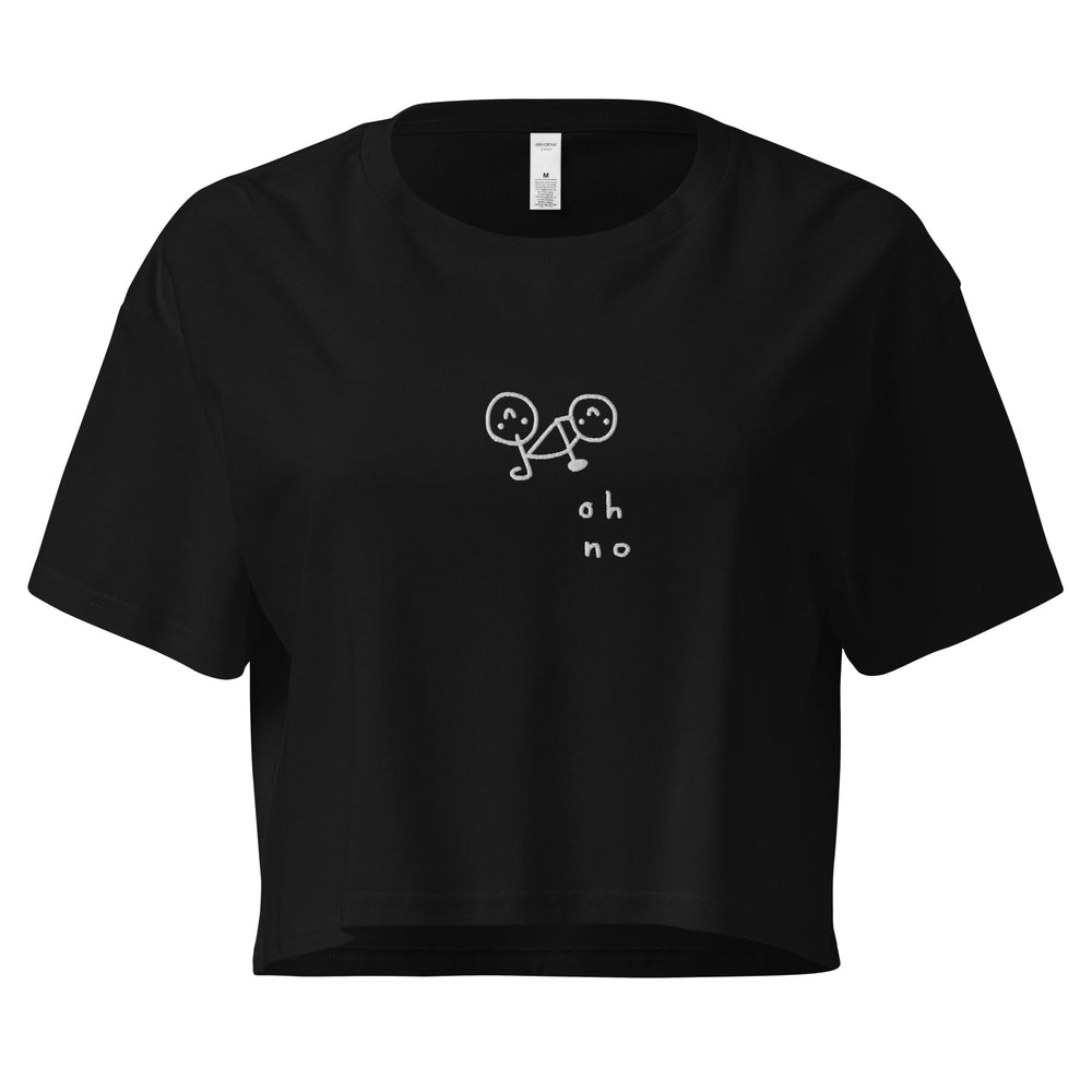 'Oh No' Embroidered Crop Tee - THE FUN SHOP by Tegan