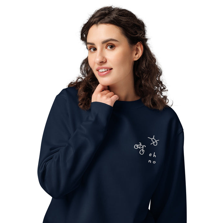 'OH NO' Embroidered Organic Sweatshirt - The Fun Shop by Tegan