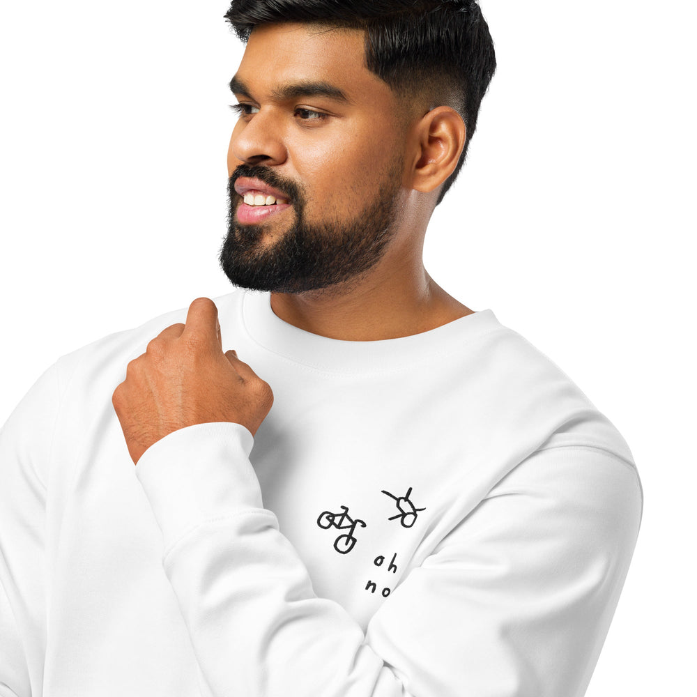 'OH NO' Embroidered Organic Sweatshirt - The Fun Shop by Tegan