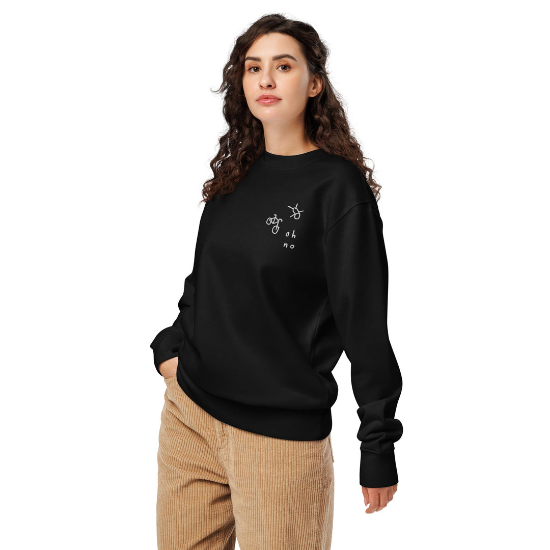 'OH NO' Embroidered Organic Sweatshirt - The Fun Shop by Tegan