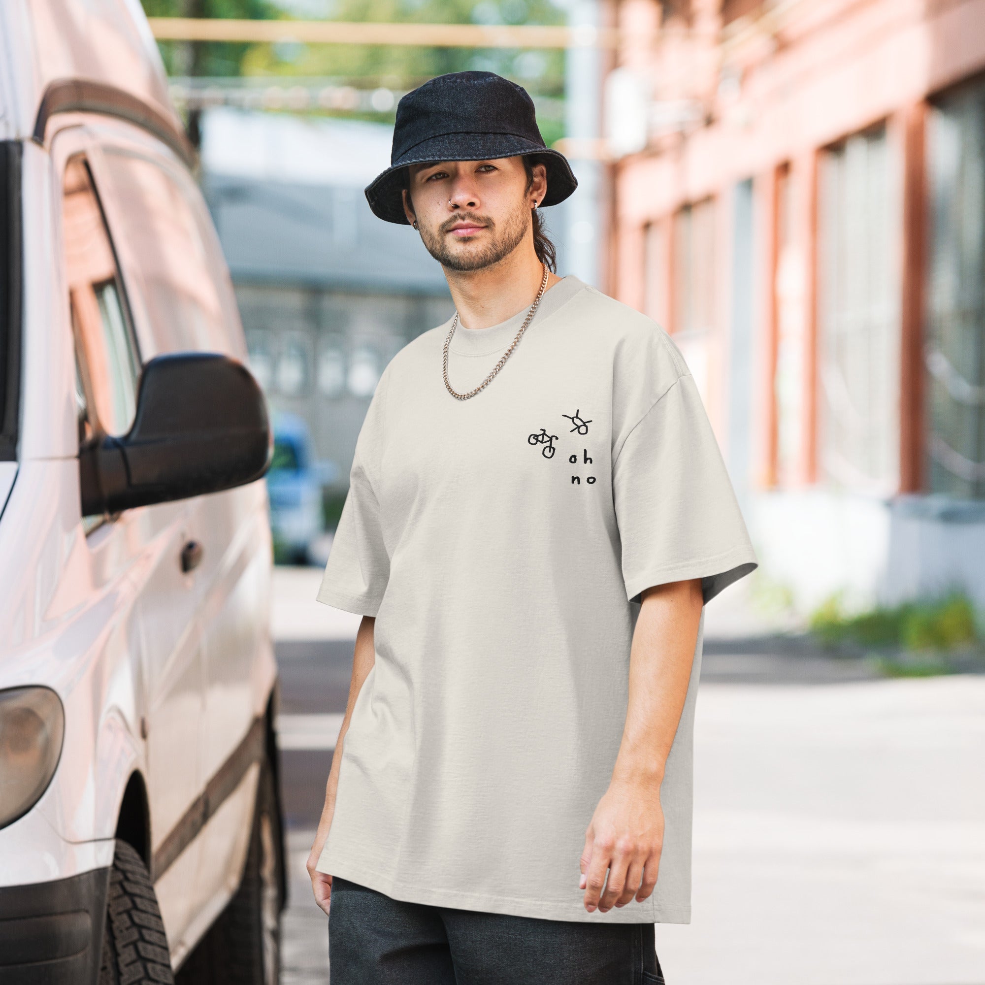 Oh No' Oversized Faded Tee – The Fun Shop by Tegan