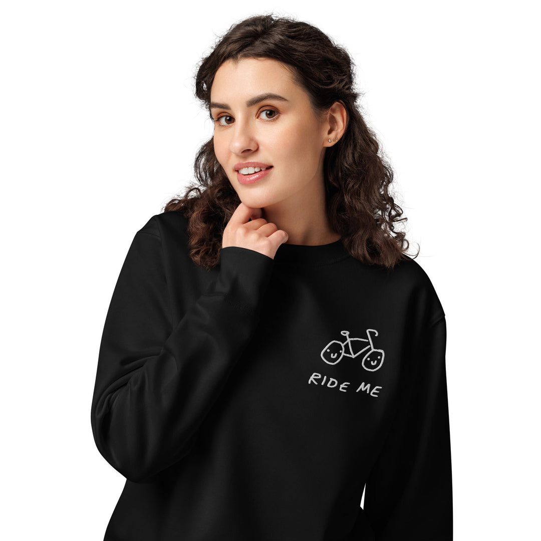'Ride Me' Embroidered Organic Sweatshirt - The Fun Shop by Tegan