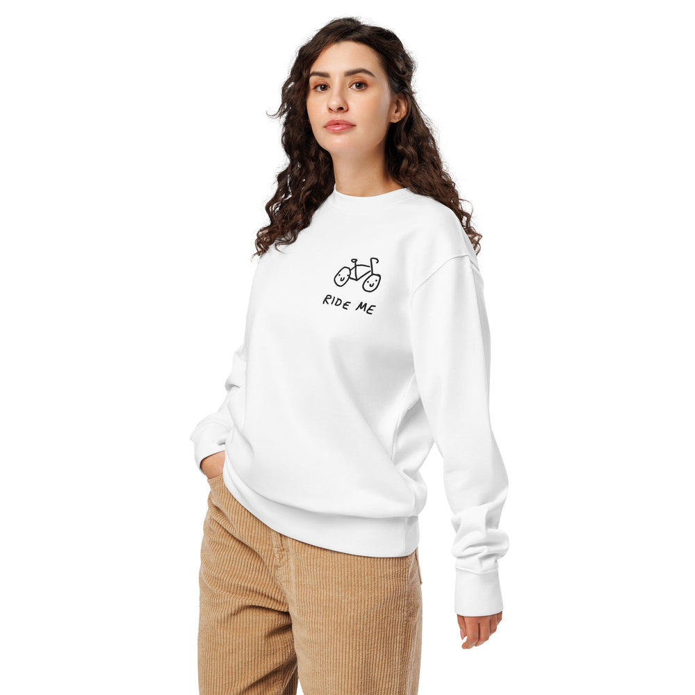 'Ride Me' Embroidered Organic Sweatshirt - The Fun Shop by Tegan