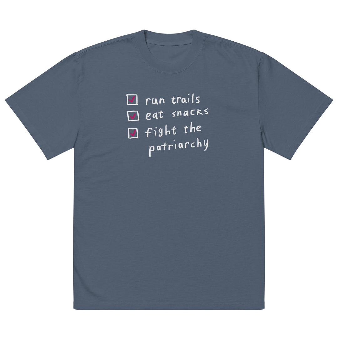 'The Running Checklist' Oversized faded tee - The Fun Shop by Tegan