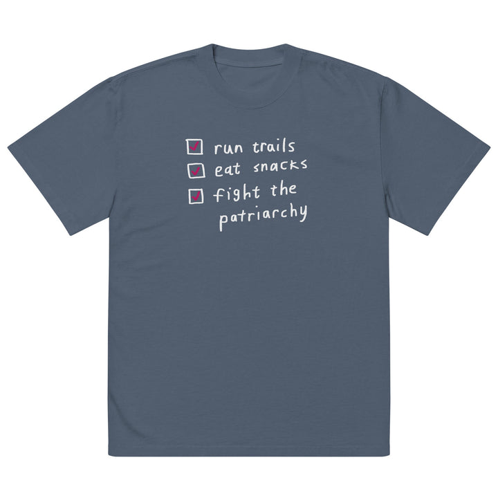 'The Running Checklist' Oversized faded tee - The Fun Shop by Tegan