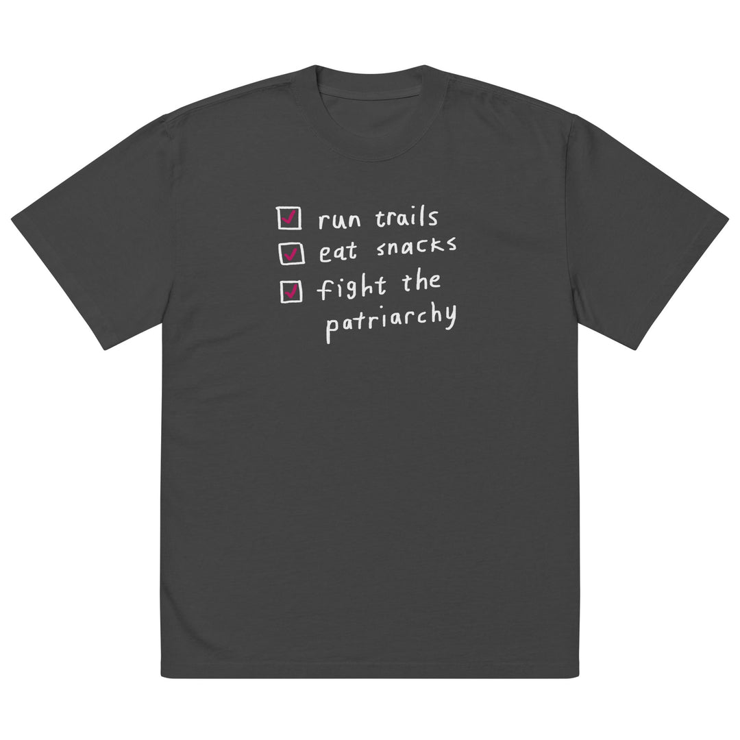 'The Running Checklist' Oversized faded tee - The Fun Shop by Tegan