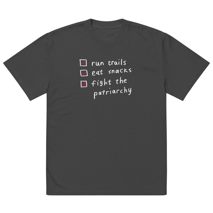'The Running Checklist' Oversized faded tee - The Fun Shop by Tegan