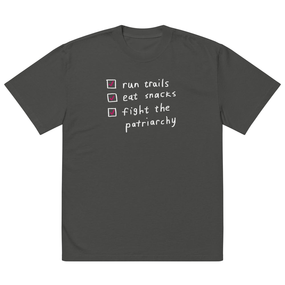 'The Running Checklist' Oversized faded tee - The Fun Shop by Tegan