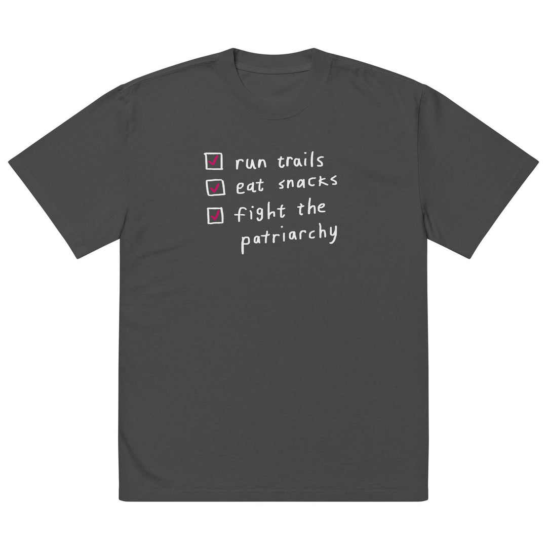 'The Running Checklist' Oversized faded tee - The Fun Shop by Tegan