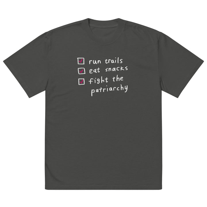 'The Running Checklist' Oversized faded tee - The Fun Shop by Tegan