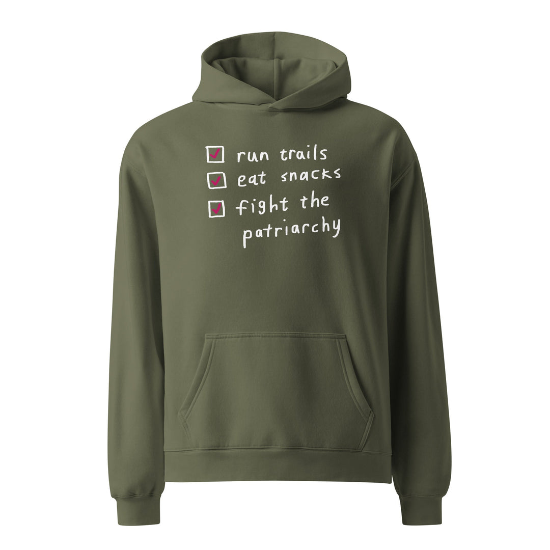 'The Running Checklist' Unisex oversized hoodie - The Fun Shop by Tegan