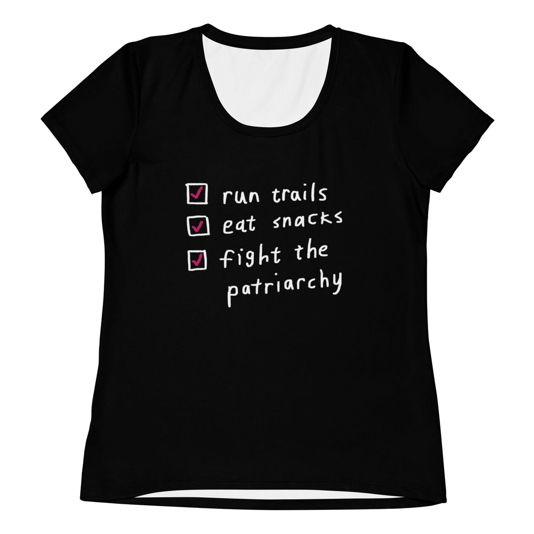 'The Running Checklist' Women's Sports Tee (Black) - The Fun Shop by Tegan