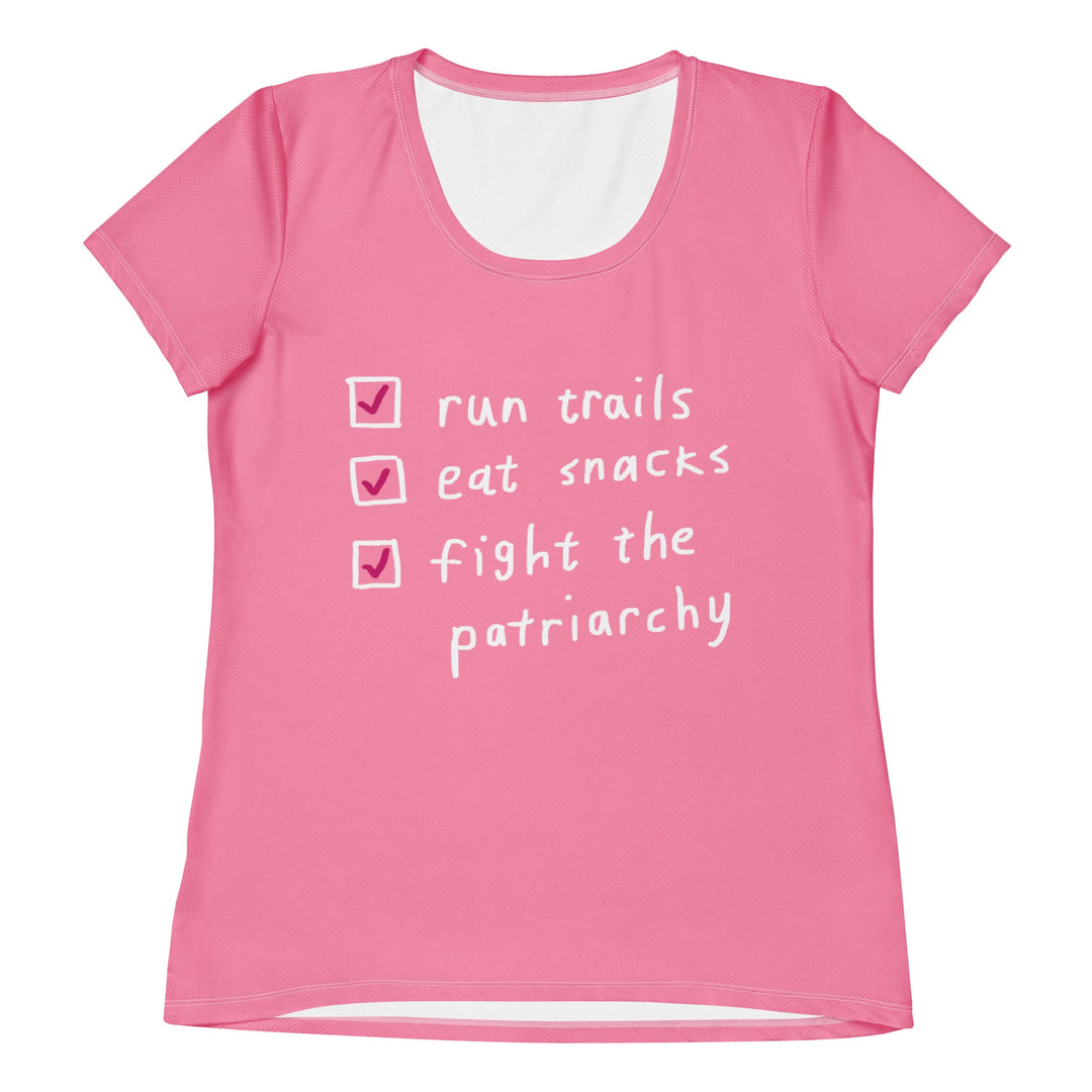 'The Running Checklist' Women's Sports Tee (Pink) - The Fun Shop by Tegan