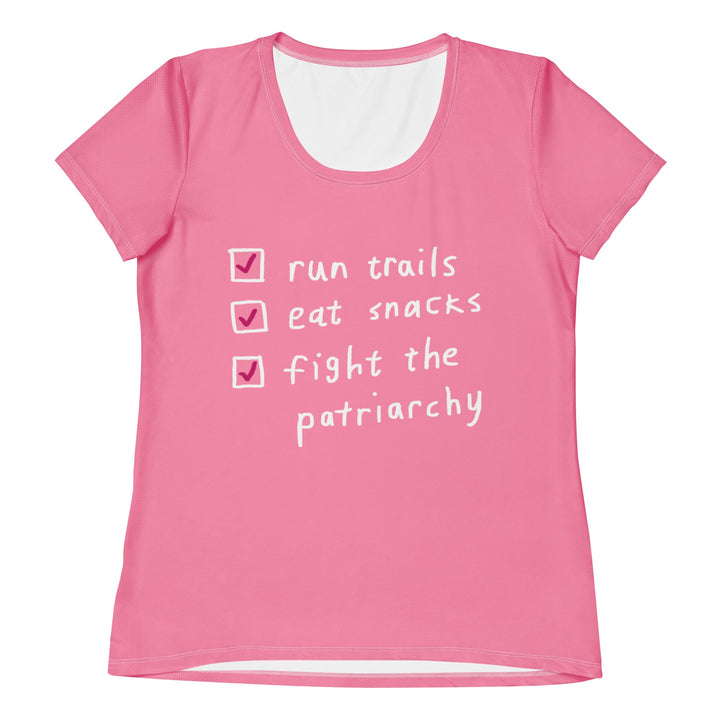 'The Running Checklist' Women's Sports Tee (Pink) - The Fun Shop by Tegan