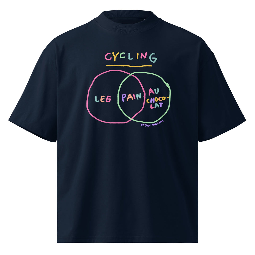'Venn in Pain-Colourful' Unisex organic oversized high neck t-shirt - The Fun Shop by Tegan