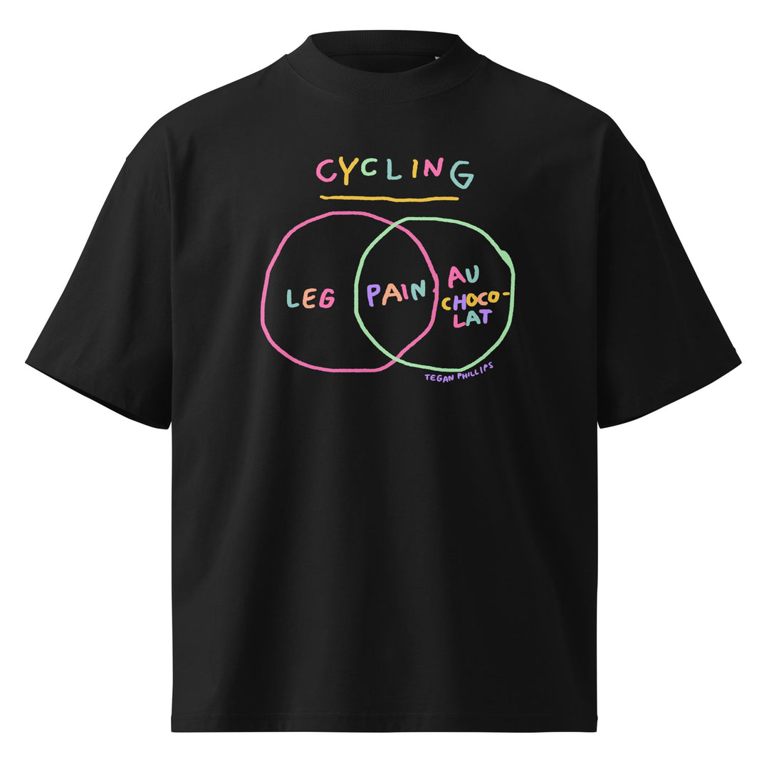 'Venn in Pain-Colourful' Unisex organic oversized high neck t-shirt - The Fun Shop by Tegan