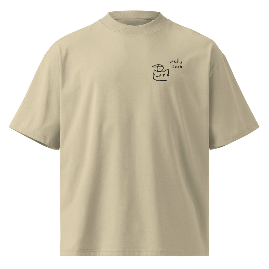 'Well, Fuck' Unisex Organic Oversized High Neck Tee - The Fun Shop by Tegan