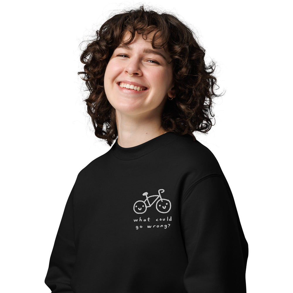 'What Could Go Wrong' Embroidered Eco Sweatshirt - The Fun Shop by Tegan