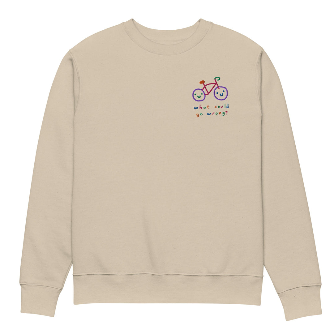 'What Could Go Wrong' Embroidered Organic Sweatshirt - The Fun Shop by Tegan