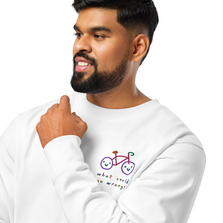'What Could Go Wrong' Embroidered Organic Sweatshirt - The Fun Shop by Tegan