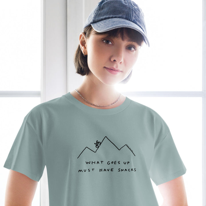 'What Goes Up Must Have Snacks' Crop Tee - THE FUN SHOP by Tegan