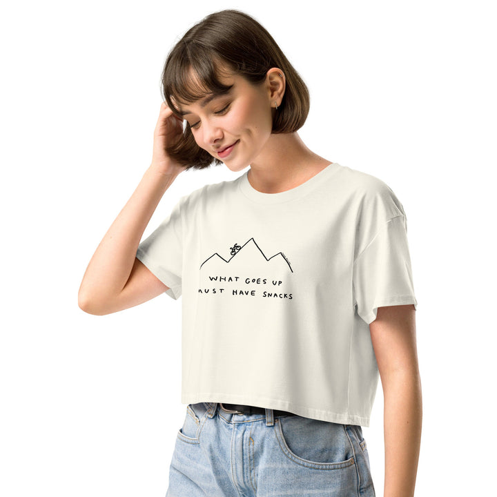 'What Goes Up Must Have Snacks' Crop Tee - THE FUN SHOP by Tegan