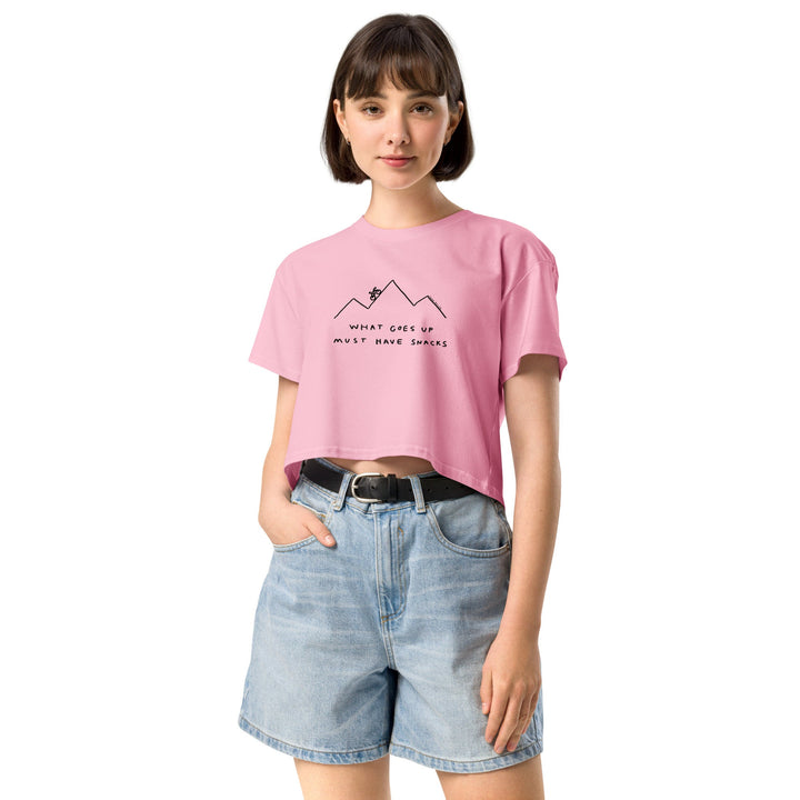 'What Goes Up Must Have Snacks' Crop Tee - THE FUN SHOP by Tegan