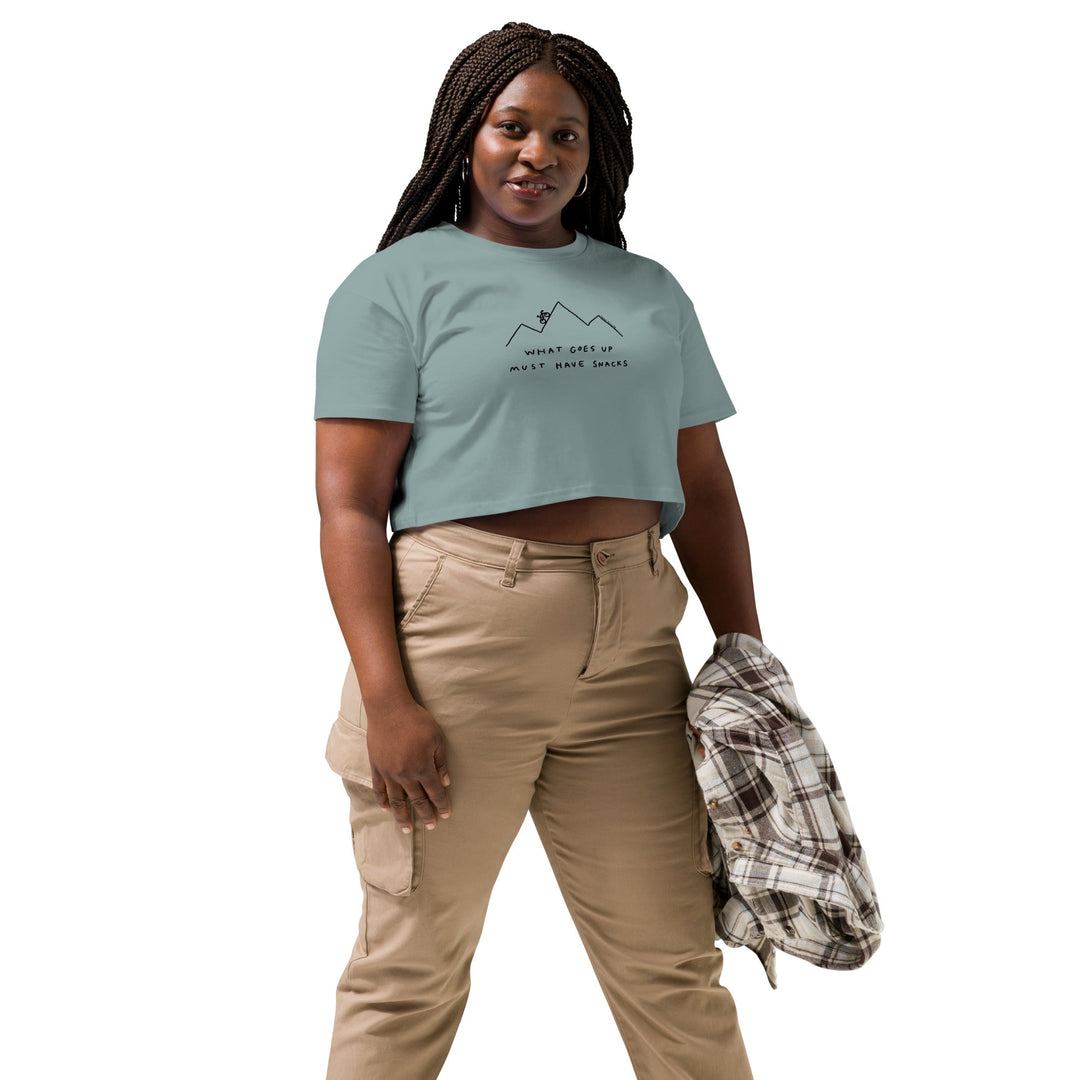 'What Goes Up Must Have Snacks' Crop Tee - THE FUN SHOP by Tegan